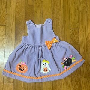 Charming Lavender Halloween embroidered appliqués Dress for girls 12 months